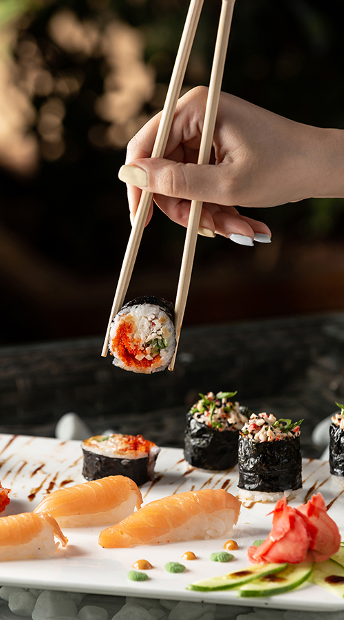 sashimi japonés de gambas